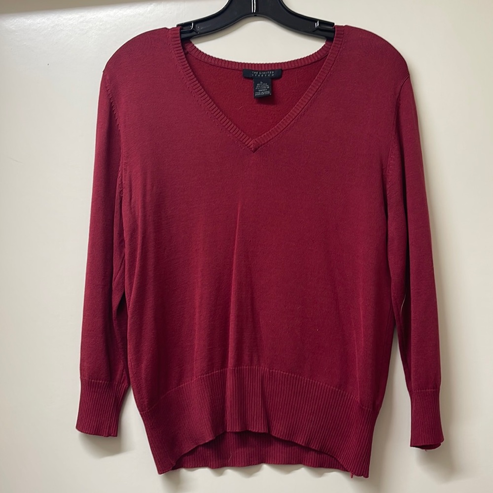 Lightweight maroon V-neck sweater. Super soft.